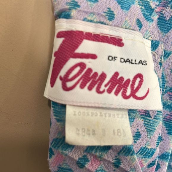 Vintage Abstract Floral 70s Femme Dress - Picture 9 of 16